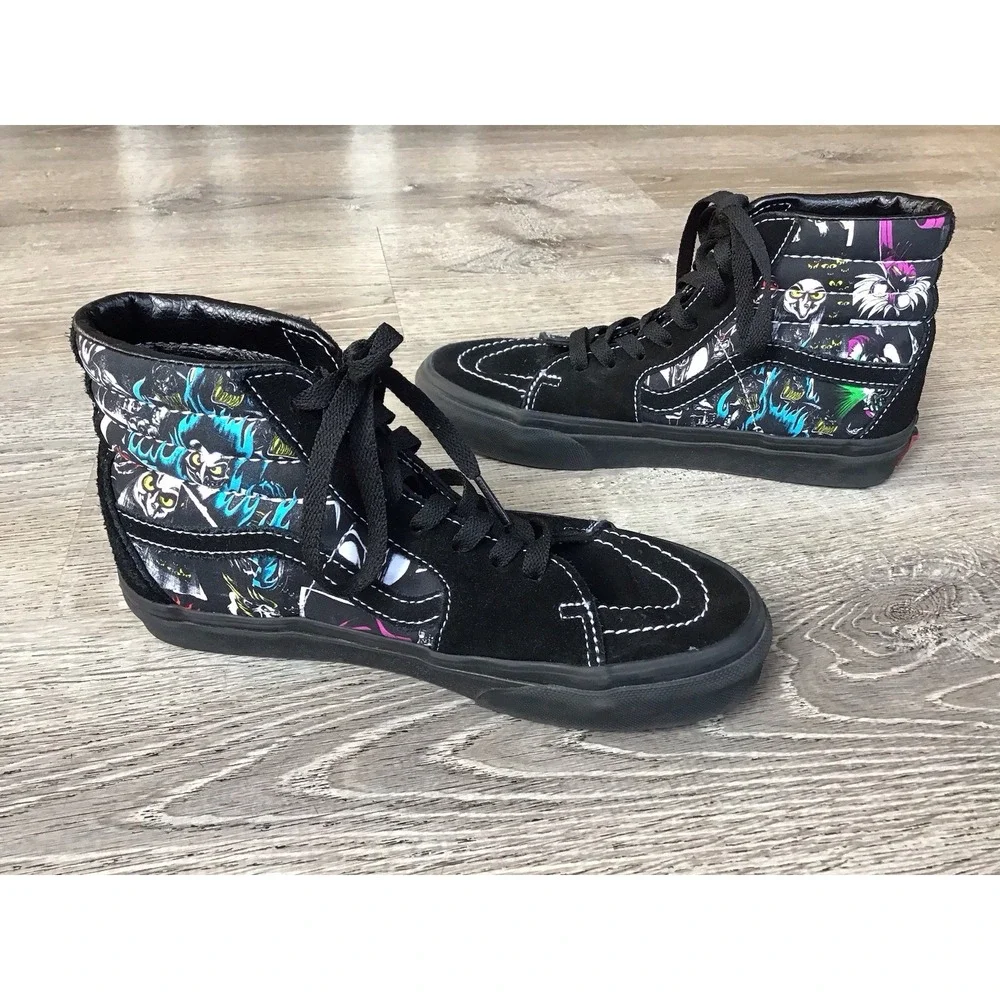 Vans X Disney 100 Villains Unisex Black high-top Men's Size 5 Women's size 6.5